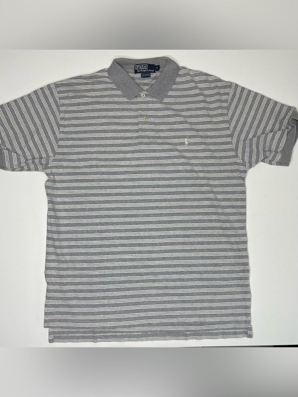 Men's Polo Ralph Lauren Vintage Striped Short-Sleeve Polo Shirt 100% Cotton MED